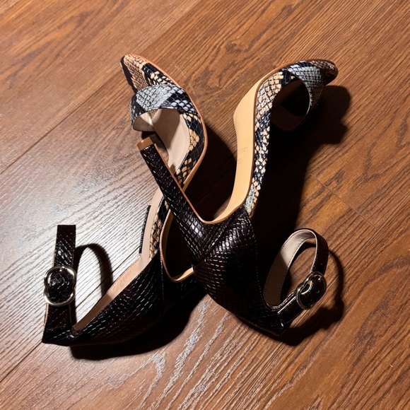 Nine West Leather Snakeskin Heels - Picture 9 of 12
